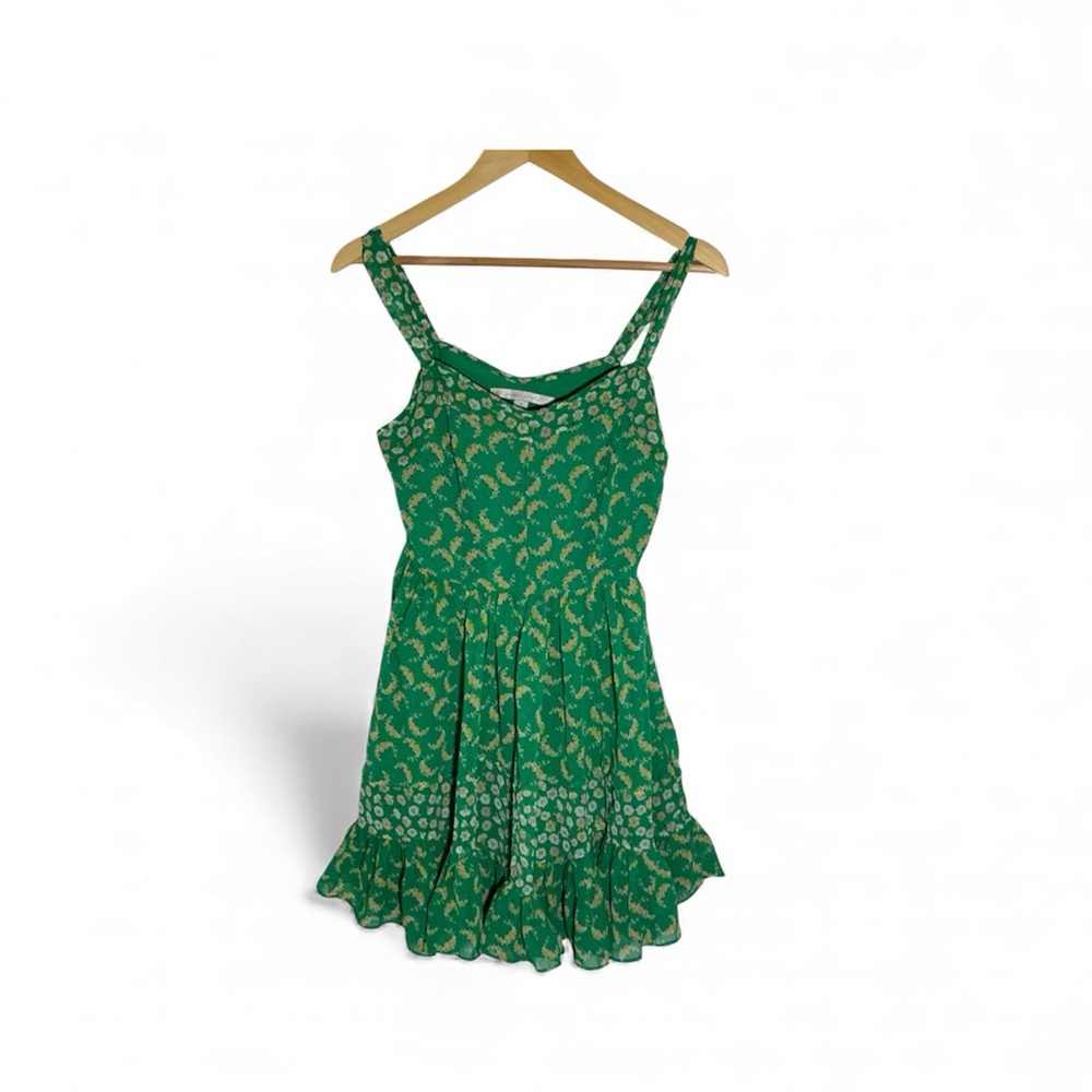 LC Lauren Conrad Floral Green Sun Dress